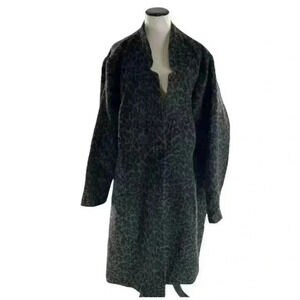 Torrid Gray Black Animal Leopard  Woolen  Coat Jacket Plus Size 6X (30W] New